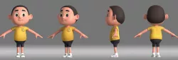 cartoon boy child student man animation role 3D model