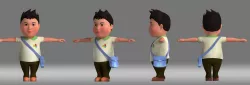 cartoon boy child student man animation role 3D model