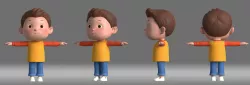 cartoon boy child student man animation role 3D model