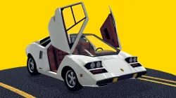 Cartoon Car - Lamborghini Countach Low-poly  3D model