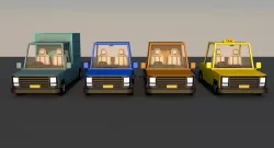 Cartoon cars 3D model