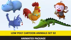 Cartoon Cute Animals Low Poly Pack - 02 AR VR Games Movies Low-poly  3D model