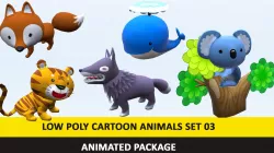 Cartoon Cute Animals Low Poly Pack - 03 AR VR Games Movies Low-poly  3D model