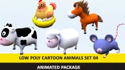 Cartoon Cute Animals Low Poly Pack - 04 AR VR Games Movies Low-poly  3D model