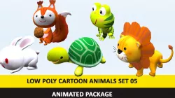 Cartoon Cute Animals Low Poly Pack - 05 AR VR Games Movies Low-poly  3D model