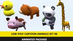 Cartoon Cute Animals Low Poly Pack - 06 AR VR Games Movies Low-poly  3D model