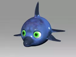 Cartoon Dolphin toy Low-poly  3D model