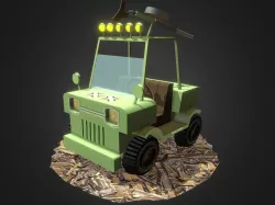 Cartoon Jeep Low-poly  3D model