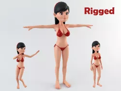 Cartoon Woman 2 3D model