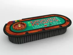 Casino Roulette Table With Ball and Casino Chips 3D model