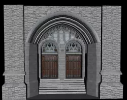 Church gate Low-poly  3D model
