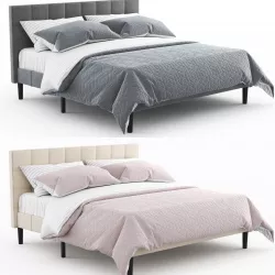 Colby upholstered platform tufted Bed by Allmodern  3D model