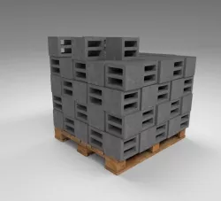 concrete cinder stack pallet  Low-poly  3D model