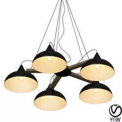 Coneca Pendant 3 Black Loft Concept 3D model