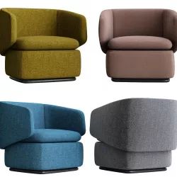 Crescent Swivel Chair Westelm 3d model 3D model