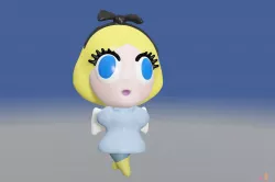 Cute Blonde Angel Girl Doll 3D model