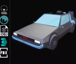 DELOREAN Low-poly  3D model