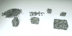 Demolished Concrete and stones - 7 3D models 3D model