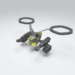 Dron figther hunter war scifi  Low-poly  3D model