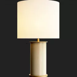 Eliot Bone Tile Table lamp with Linen Shade 3D model