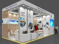 Exhibition stall 3d model 8x4 mtr 2 sides open Booth 3D model