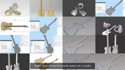 Fender Telecaster and Stratocaster jewelry set 3D Model Collection