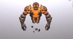 Fire Spirit Elemental Low-poly  3D model