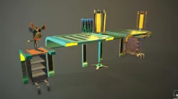Futuristic exterior Low-poly  3D model
