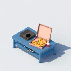 Game place ps4 pizza low-poly 3d model Low-poly  3D model