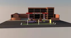 Gas station 3D model