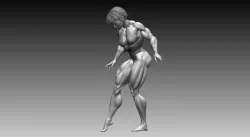 Girl Body Builder Muscle Poses 3D model 3D model