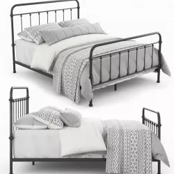 Giselle Antique Graceful Dark Bronze Victorian Iron Bed 3D model
