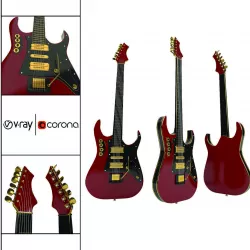  Guitar Low-poly  3D model