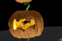 Halloween Pumpkin with Bat Logo  Have a Batty Holiday 3D model