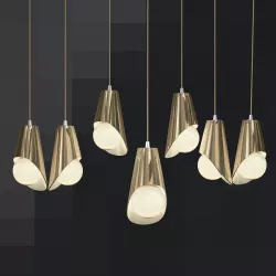 Hanging cocoons of brass and crystal 3D model