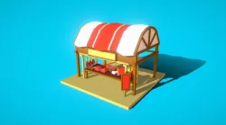 HIE Meat Stall N1 Low-poly  3D model