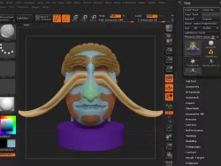 Horn eyes fantasy head figure 3D model