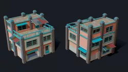 House of Color B Blue Low-poly  3D model