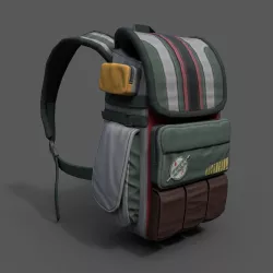 Human Backpack scifi military  Low-poly  3D model