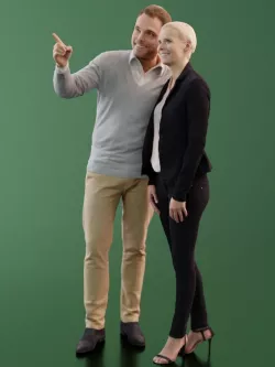 Ina and Simon 10037 - Standing Casual Couple Low-poly  3D model