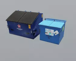 Industrial Bins Low-poly  3D model