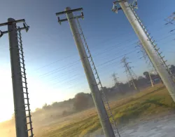 Iron Power Pole with ladder - Objekt  064 Low-poly  3D model