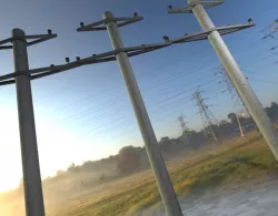 Iron power pole without ladder - Objekt  067 Low-poly  3D model