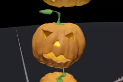 Jack O Lantern Pumpkin Face   Have a Spooky Holiday 3D model