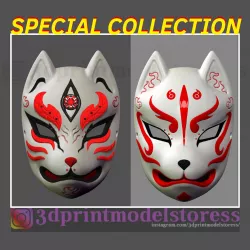 Japanese Fox Mask Demon Kitsune Cosplay  SPECIAL COLLECTION 