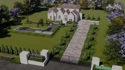 LANDSCAPE FRONT LAWN DESIGN OF LUXURY HOUSE 3D model