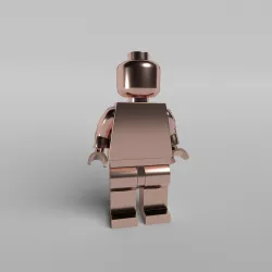 Lego Mini Figure Base Coppor No Face Low-poly  3D model