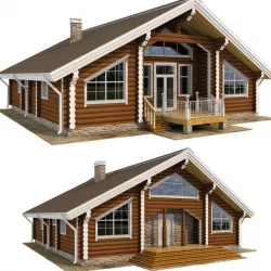 Log house - rounded log 3D model