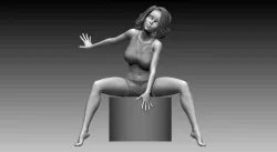 Lovely girl sitting pose 3D model 3D model