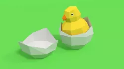 Low Poly Cartoon Chick Low-poly  3D model
